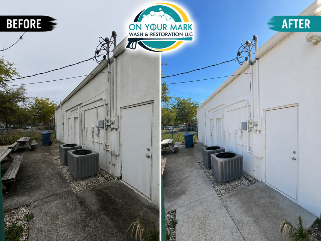 Commercial service area cleaning before and after